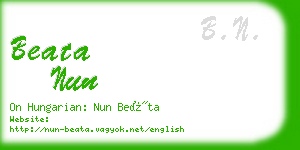 beata nun business card